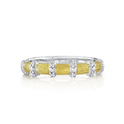 SLOANE STREET Sterling Silver and 18K Yellow Gold Diamond Station Ring
